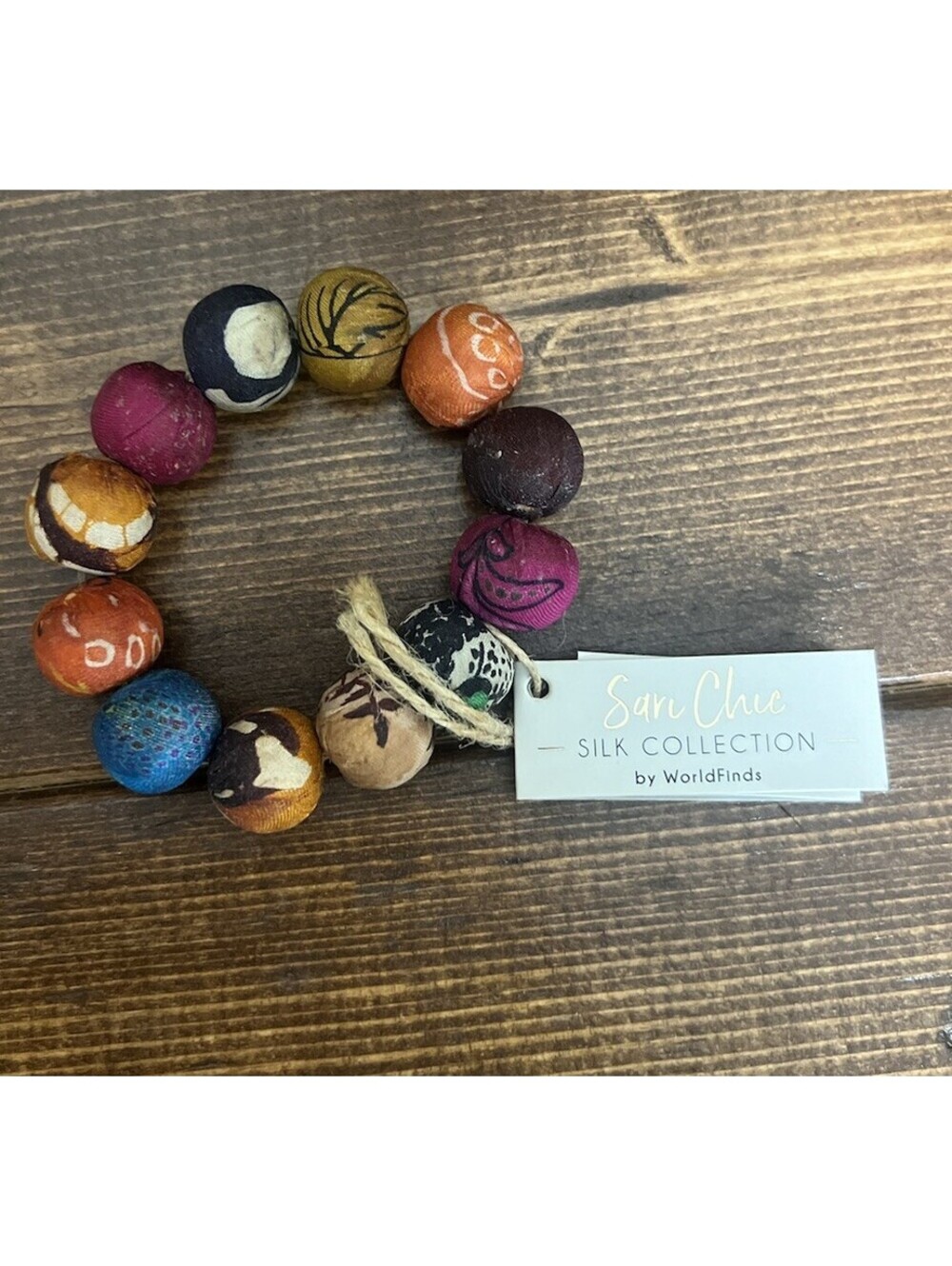 Handcrafted Artisan Sari Silk Bauble Multicolor Summer Bracelet